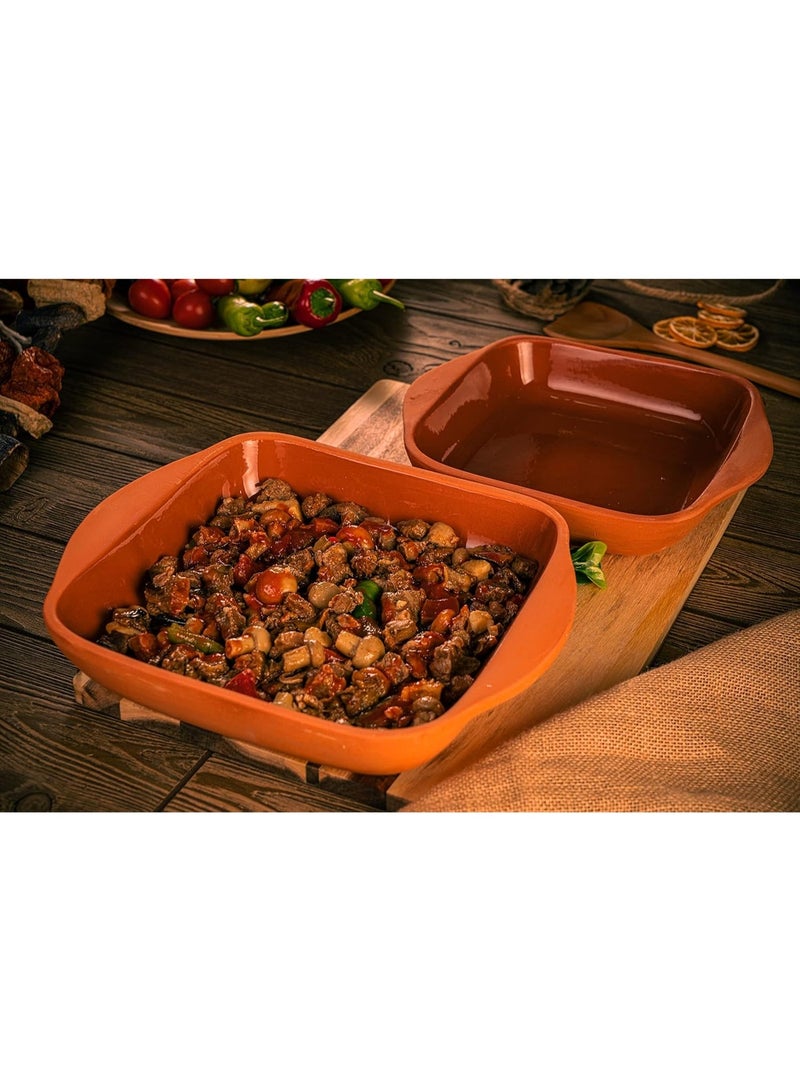 LuksYol Handmade Oval & Rectangular Clay Tray – Turkish Natural Unglazed Cookware – Oven, Microwave & Dishwasher Safe – Perfect for Main Dishes, Fish, Pasta, Meat, Roasts & Shared Meals – 100% Eco‑Friendly, BPA‑Free & Chemical‑Free – Crafted with Heritage Artistry in Turkey – Choose from Natural, Brown, Green, Blue Finishes – Available in Multiple Sizes: Round L30×7.5×30 cm; Rectangular Trays 33×8 cm, 30×7 cm, 22×7 cm, 28×8 cm, 32×9 cm – Durable, Chip‑Resistant, Stylish Tableware – Brings Rustic Elegance and Healthy Flavor to Your Kitchen – Gift‑Ready in Eco Packaging – LuksYol Premium Clay Collection for Cozy Family Feasts and Entertaining - Image 5